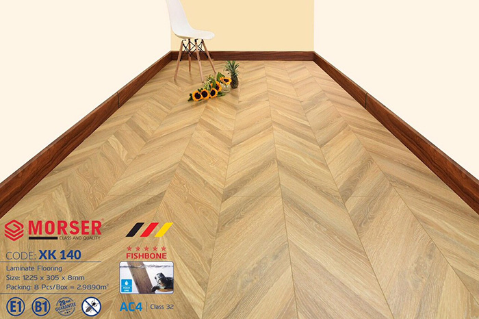 Sàn gỗ công nghiệp vân xương cá 8mm Moser XK140 Sàn gỗ công nghiệp vân xương cá 8mm Moser XK140