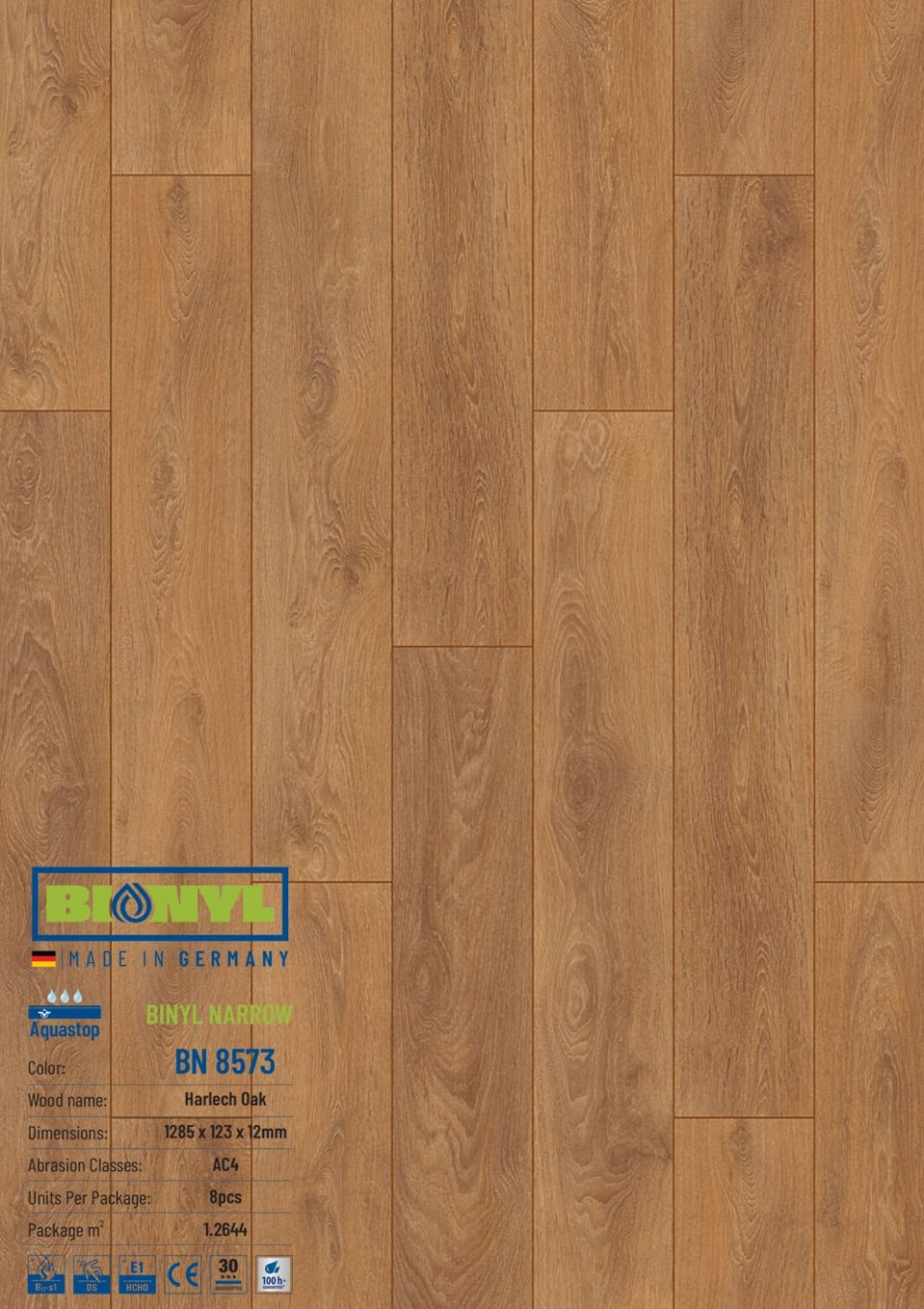 Sàn gỗ công nghiệp BINYL BN 8573 12mm